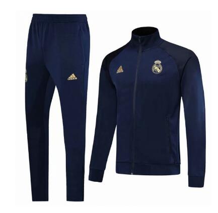 2019-2020 Veste d'entraînement en costume bleu du Real Madrid